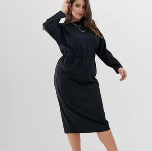 ASOS Curve rib wrap midi dress